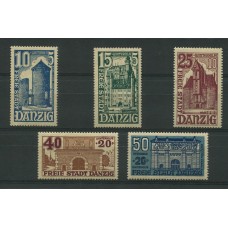 ALEMANIA DANZIG Yv 221/5 SERIE COMPLETA NUEVA CON GOMA HERMOSA CALIDAD, RARA !!